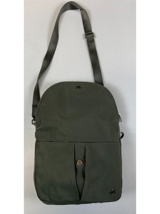 Lululemon Handbags - Lululemon Women Grey Nylon Festival Crossbody Bag Sage Green Messenger Large